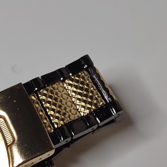 8 Inch Black And Gold Tone Large Analog Watch - Picture 9 of 14